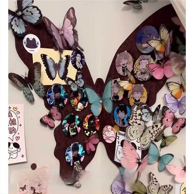 Prancūziški drugelio veltinio sienų lipdukai, miegamojo įėjimo atmosfera, nuotraukų siena, be perforatorių, sienų dekoracija svetainės fonui