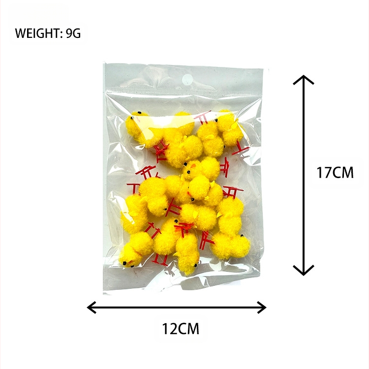Великденски пиленца, 72 броя, височина около 3,0 см, жълти памучни топчета, пиле, великденско кадифено пиле, великденска украса