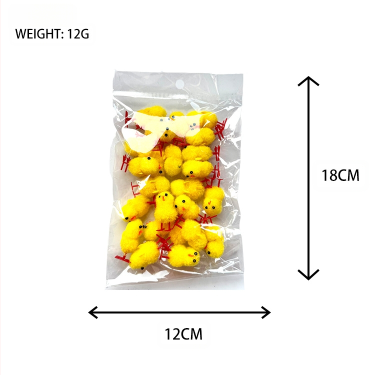 Великденски пиленца, 72 броя, височина около 3,0 см, жълти памучни топчета, пиле, великденско кадифено пиле, великденска украса