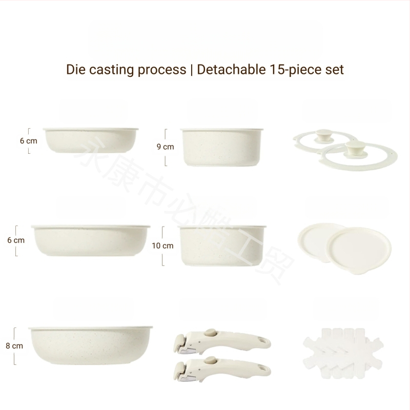 Διασυνοριακό οικιακό αποσπώμενο χερούλι Wok επίπεδη κατσαρόλα αντικολλητικό τηγάνι καρότο σετ κατσαρόλας Potts μαγειρικά σκεύη