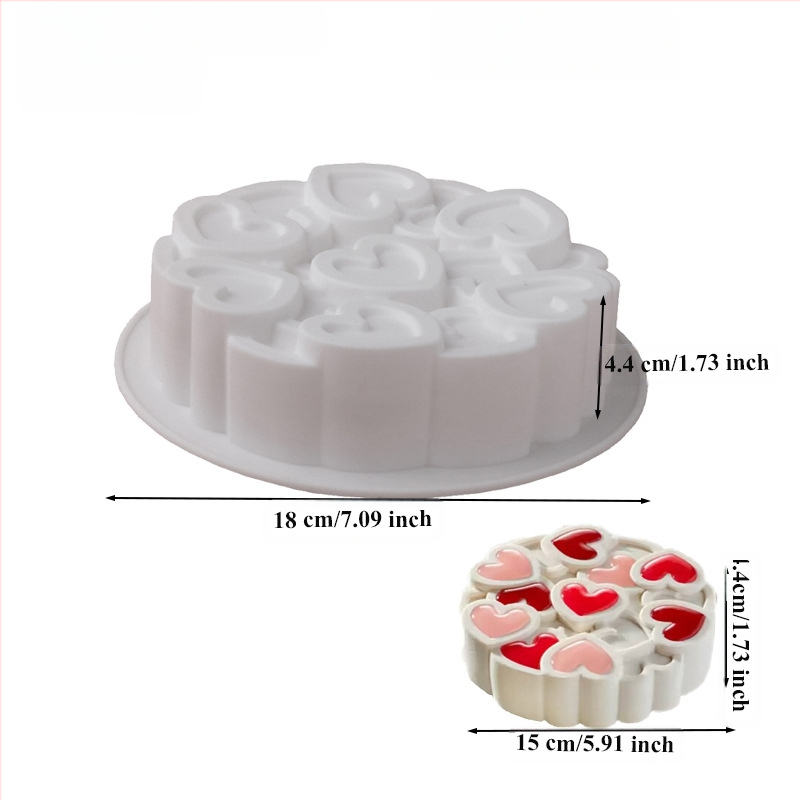 Uus 6-tolline pöörleva õmblusega armastuse silikoonist vahuvorm valentinipäeva Tanabata tordi pulmakaunistamise meetod magus vorm