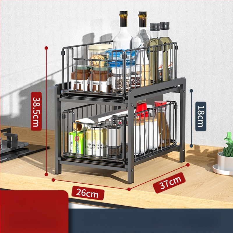 Maža virtuvės lentynėlė su tarpeliu, siaura, dvigubo sluoksnio, ištraukiama apatinė kriauklės spintelė, prieskonių laikymo lentynėlė