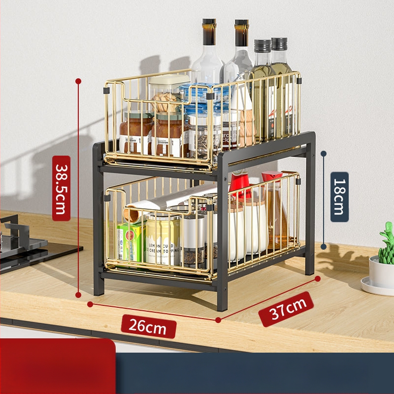 Maža virtuvės lentynėlė su tarpeliu, siaura, dvigubo sluoksnio, ištraukiama apatinė kriauklės spintelė, prieskonių laikymo lentynėlė