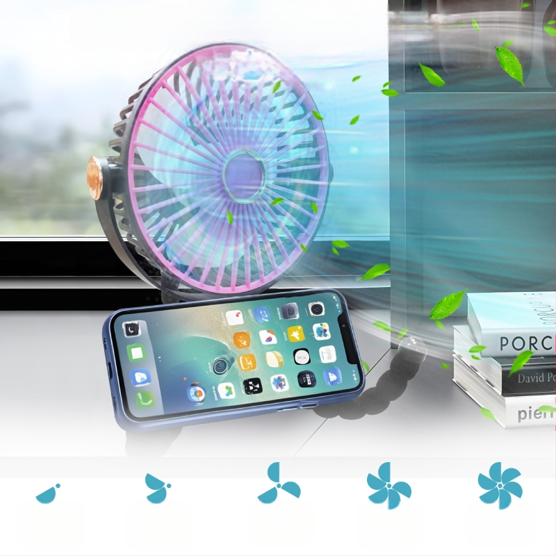 tarpvalstybinis aštuonkojo rankinis ventiliatorius, įkraunamas su USB, lauko bendrabučio stalinis, patogus daugiafunkcis sulankstomas aštuonkojo ventiliatorius