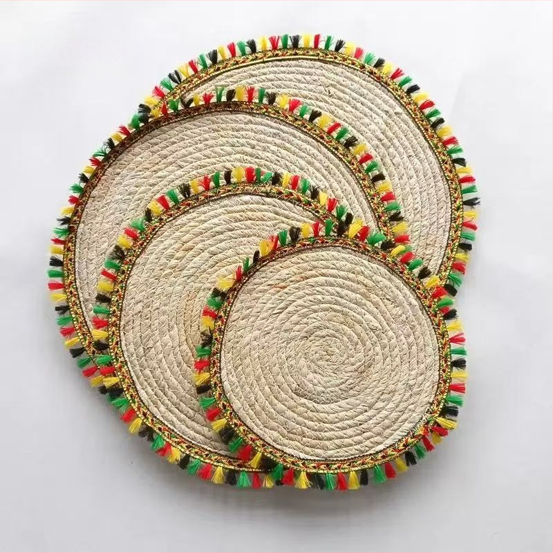 Pārrobežu Amazon Home rokām austs pretapplaucēšanās japāņu stila kukurūzas ādas paklājiņš tējas krūzes siltumizolācijas paklājiņš bļodas paklājiņš