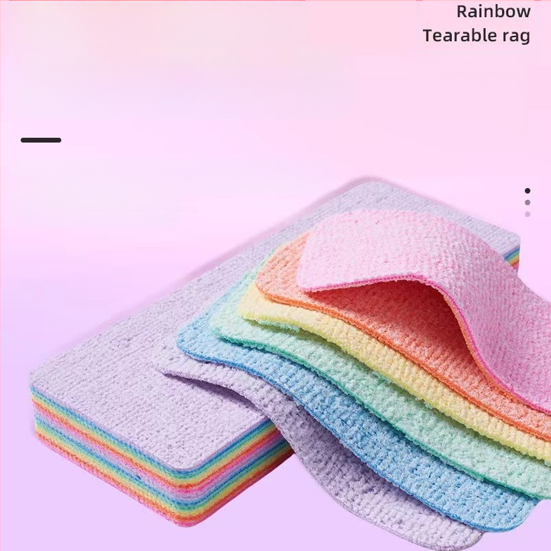 PVA „Rainbow“ plėšoma daugiasluoksnė servetėlė, daugiafunkcinė virtuvės skalbimo mašina, buitinė, vandenį sugerianti, sutirštėjusi dezinfekavimo valymo šluostė tinginiams