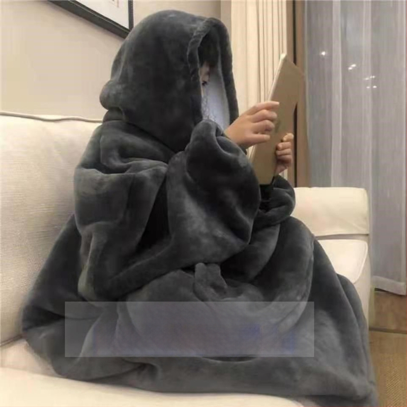 Flanelinės pižamos, apklotėliai tinginiams, žieminės pižamos vyrams, laisvo aksomo ir sustorinto poros stiliaus namų drabužiai su gobtuvais, kuriuos galima dėvėti lauke