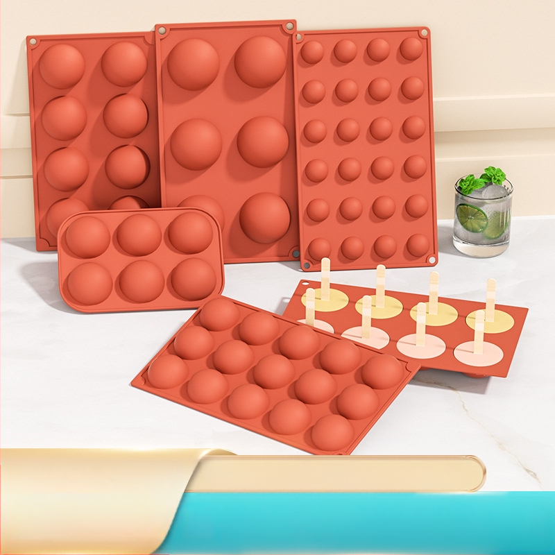 Piiriülene tootja hulgimüügi 6-ühendatud poolringikujuline šokolaadivorm silikoonist koogivormi puding isetegemise küpsetamiseks käsitsi valmistatud seebivorm