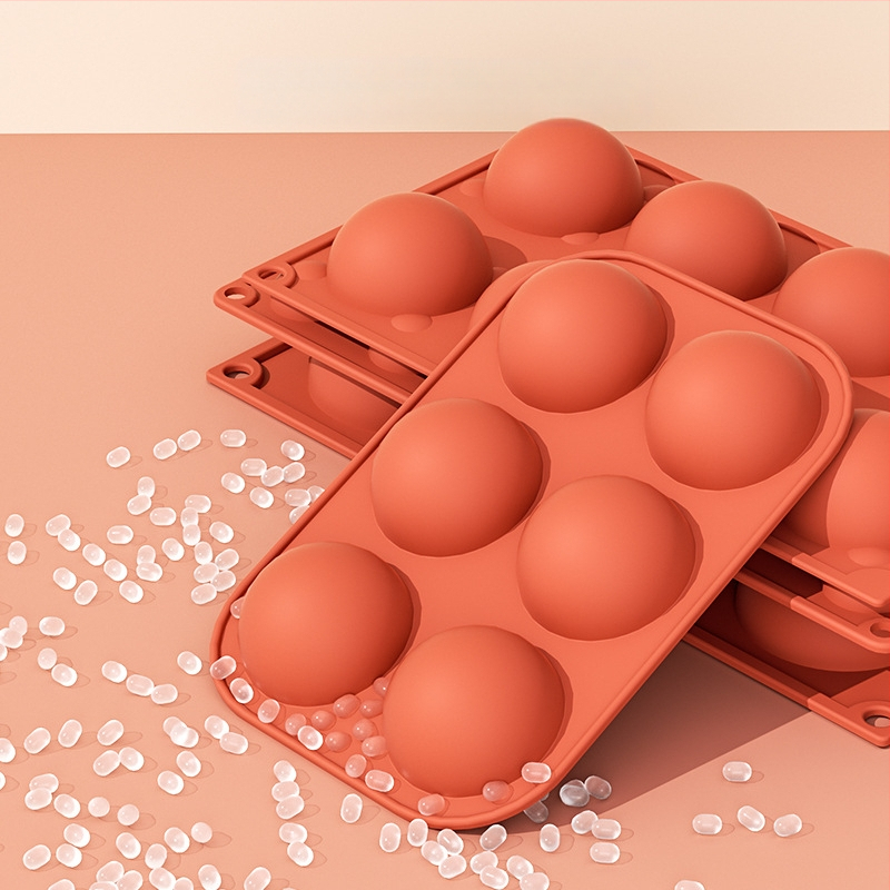 Piiriülene tootja hulgimüügi 6-ühendatud poolringikujuline šokolaadivorm silikoonist koogivormi puding isetegemise küpsetamiseks käsitsi valmistatud seebivorm