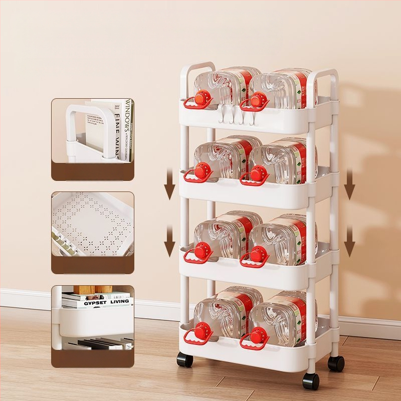 Vežimėlio vonios kambario daiktadėžė, kilnojamoji daiktadėžė, užkandžių laikymo lentynėlė, kampinė buitinė daiktadėžė, knygų lentyna