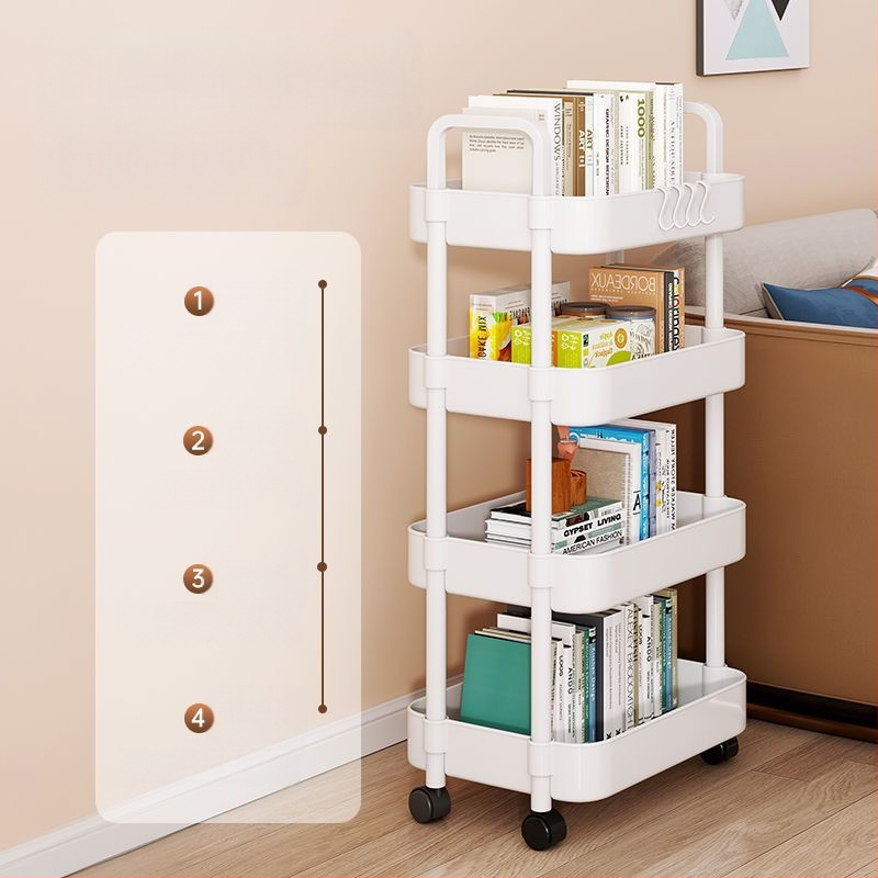 Vežimėlio vonios kambario daiktadėžė, kilnojamoji daiktadėžė, užkandžių laikymo lentynėlė, kampinė buitinė daiktadėžė, knygų lentyna