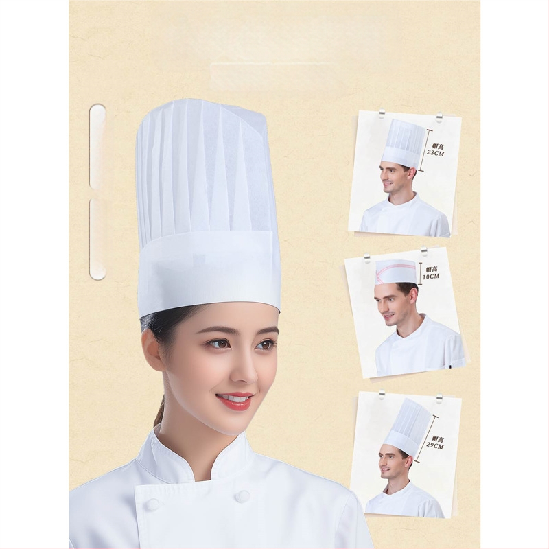 Ühekordselt kasutatav lausriidest peakoka müts, meeste peakoka paksendatud töömüts, kondiitritoodete küpsetamise lääne peakoka müts