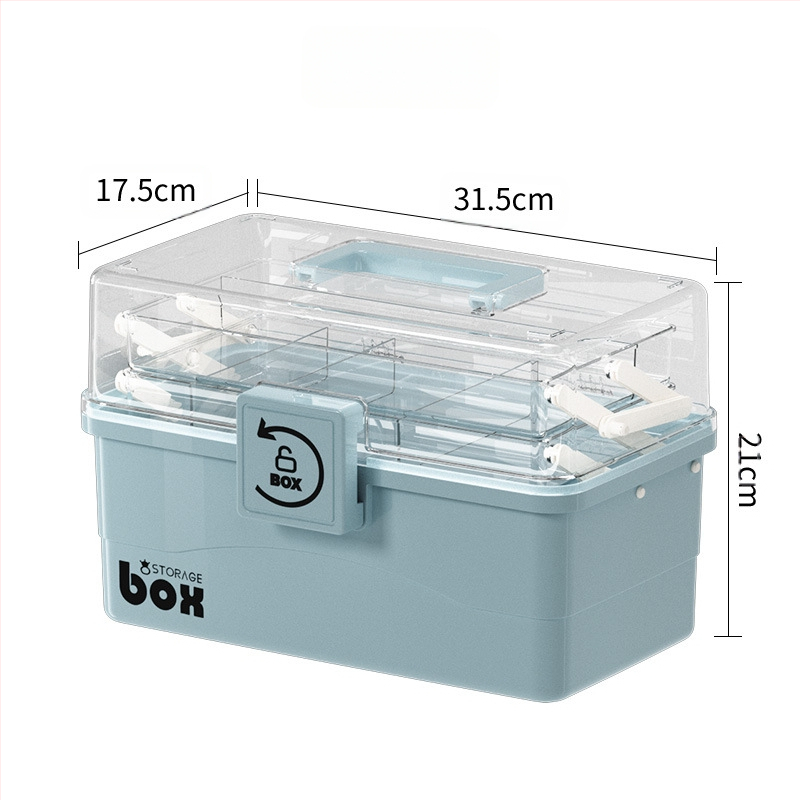 Οικιακό κουτί φαρμάκων μεγάλης χωρητικότητας, πολυστρωματικό ιατρικό κουτί πρώτων βοηθειών, φορητό ιατρικό κουτί αποθήκευσης ιατρικών φαρμάκων για κοιτώνα