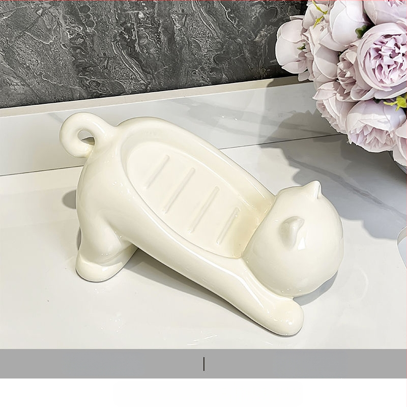 Kanalizacijos muilo dėžutė Buitinis neperforuojamas plovimo stalas Keraminė muilo dėžutė Tualetinis muilo laikymo stovas