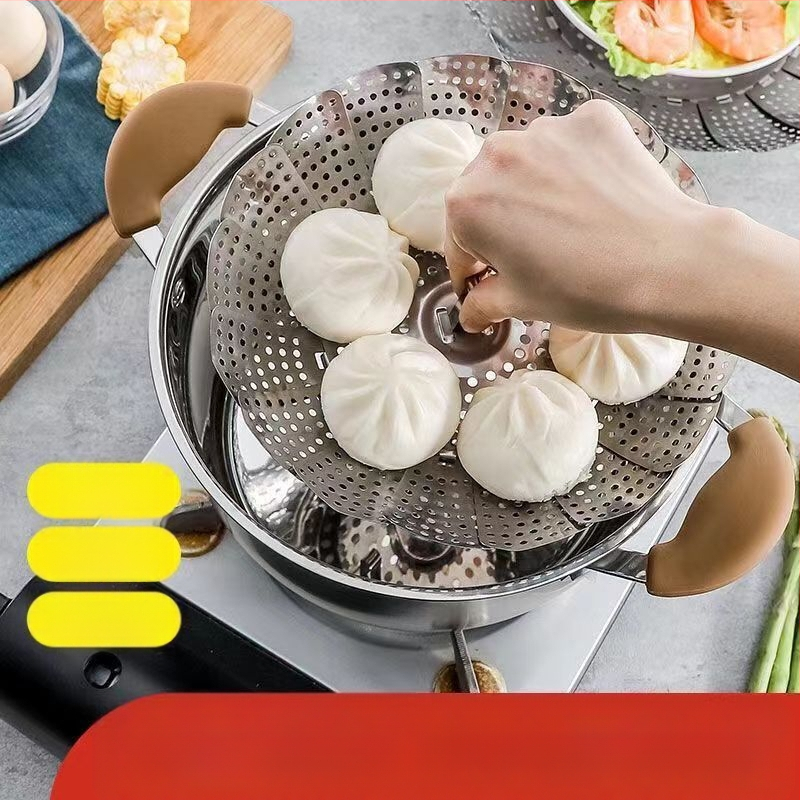 Sabiezināts nerūsējošā tērauda tvaikoņa statīvs, saliekams tvaikonis, trauku tvaikonis ar tvaikoņa režģi, augļu grozs, mājsaimniecības tvaikonis, virtuves uzglabāšanas rūpnīca