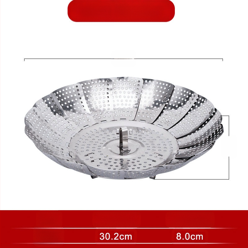 Sabiezināts nerūsējošā tērauda tvaikoņa statīvs, saliekams tvaikonis, trauku tvaikonis ar tvaikoņa režģi, augļu grozs, mājsaimniecības tvaikonis, virtuves uzglabāšanas rūpnīca