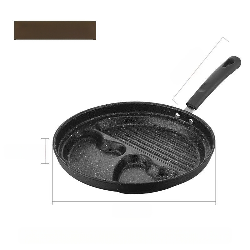 Tarpvalstybiniai sprogimai, sutirštinti keturių skylučių meilės omleto neprideganti keptuvė, universali kiaušinių mėsainių omleto keptuvė, sandėlyje, didmeninė prekyba