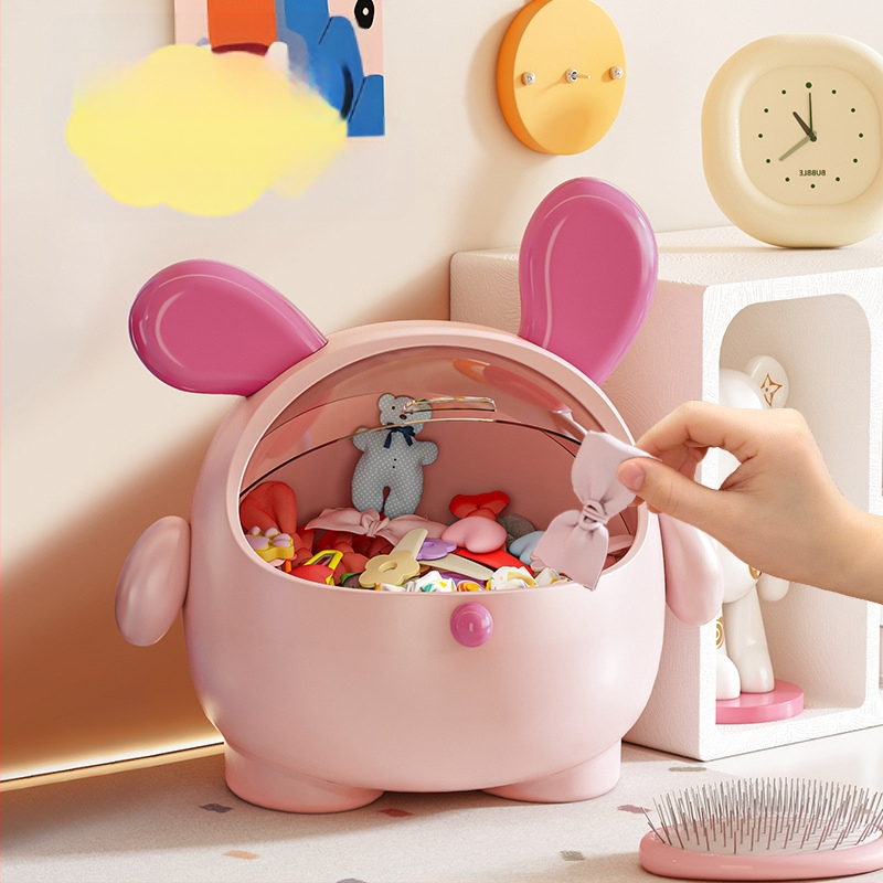 Nuimama stalinė laikymo dėžutė, didelės talpos, atverčiama plastikinė plaukų segtukų papuošalų, mini, aukštos klasės plaukų aksesuarų laikymo dėžutė