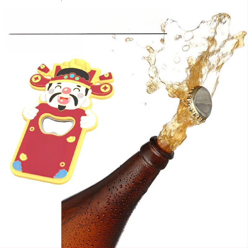 Rikkuse jumala külmkapi pudeliavaja loominguline magnetiline uusaasta kevadfestivali kaunistus Rikkuse jumala pudeliavaja kohandamine