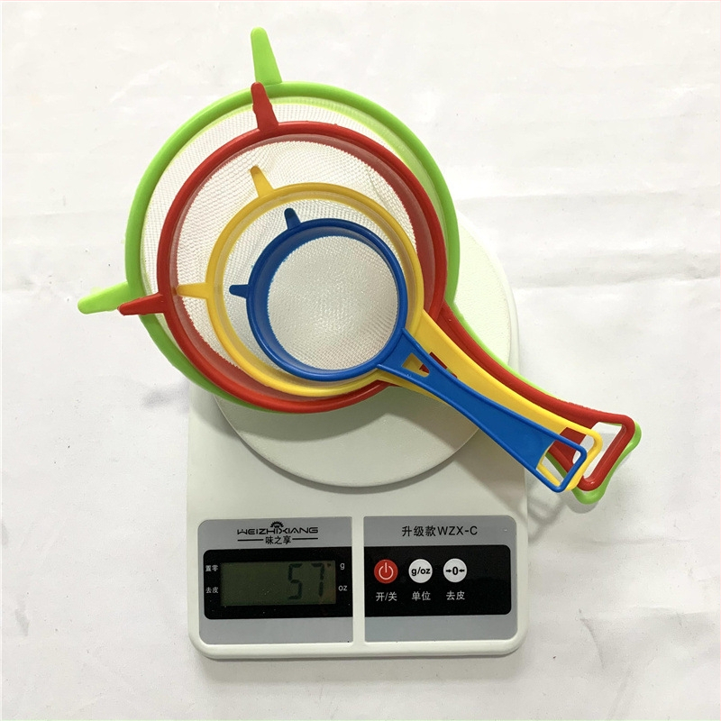 Naujas plastikinis miltų sietų rinkinys virtuvei, buitinio cukraus miltelių sietas, kietųjų ir skystųjų medžiagų atskyrimo filtras, karšto puodo sietelis, didmeninė prekyba