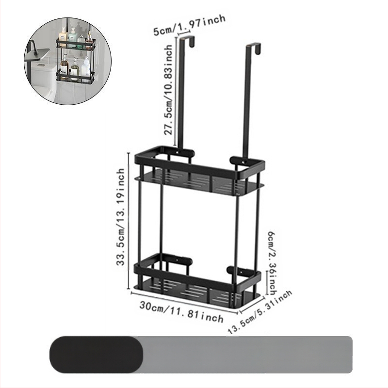 Tarpvalstybinė vonios kambario daiktų laikymo lentyna be skylių vonios kambaryje, tualeto stiklinės durys, pakabinama dvisluoksnė vonios reikmenų laikymo lentyna