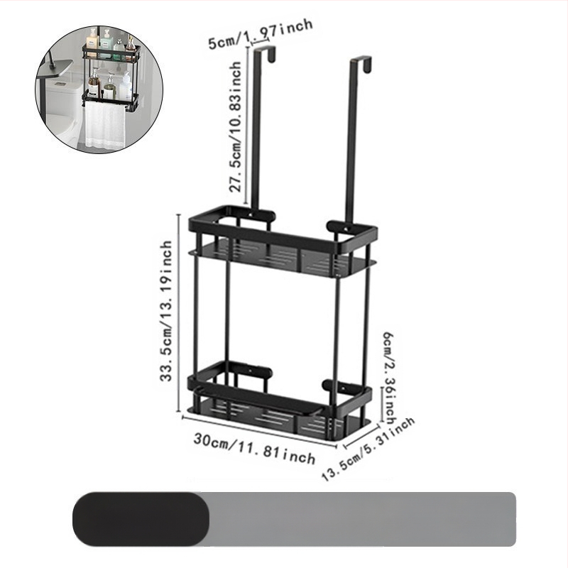Tarpvalstybinė vonios kambario daiktų laikymo lentyna be skylių vonios kambaryje, tualeto stiklinės durys, pakabinama dvisluoksnė vonios reikmenų laikymo lentyna