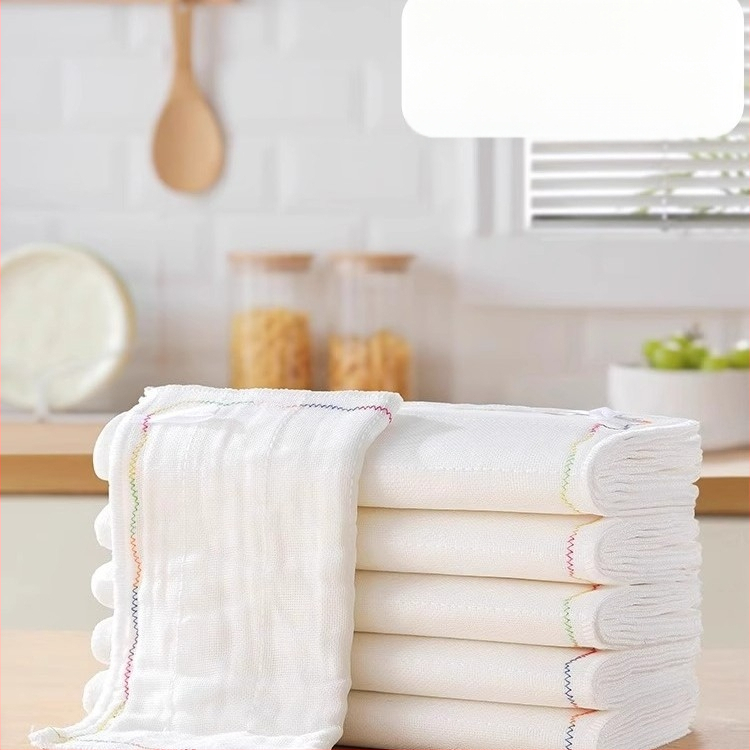 Vikerkaarevärvi õline nõudepesulapp Mitmekihiline puuvillane lõng Paksendatud puuvillane imav nõudepesulapp Õlivaba nõudepesulapp Kööginõudepesulapp