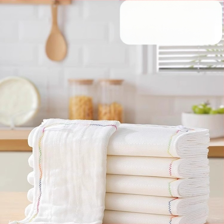 Vikerkaarevärvi õline nõudepesulapp Mitmekihiline puuvillane lõng Paksendatud puuvillane imav nõudepesulapp Õlivaba nõudepesulapp Kööginõudepesulapp