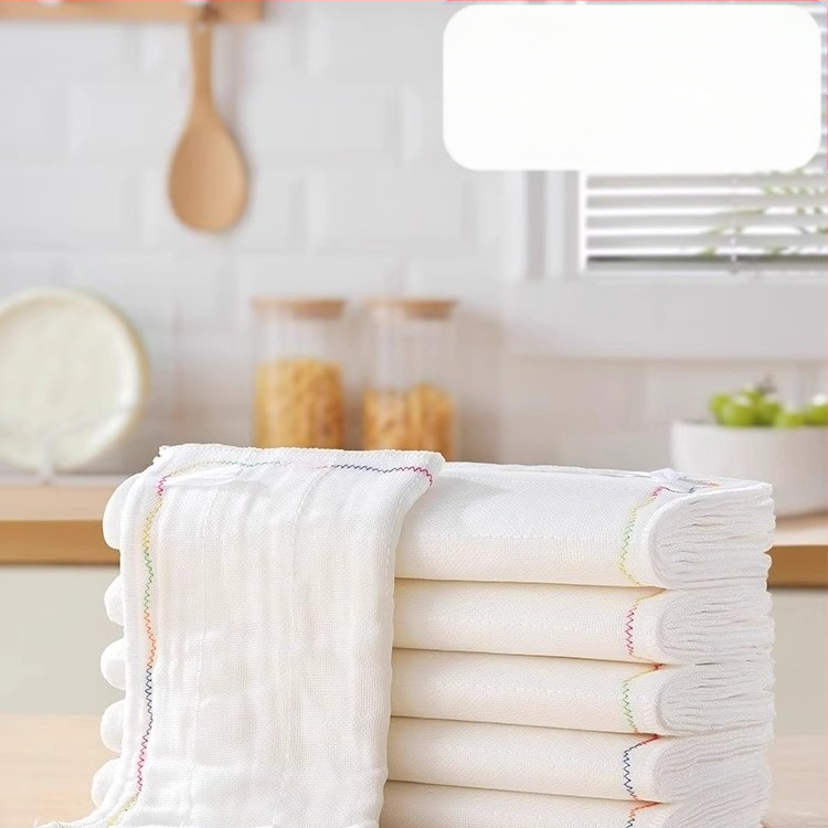 Vikerkaarevärvi õline nõudepesulapp Mitmekihiline puuvillane lõng Paksendatud puuvillane imav nõudepesulapp Õlivaba nõudepesulapp Kööginõudepesulapp