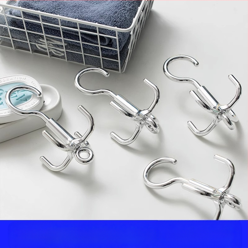 Keturių nagų pasukamas kabliukas, pakabinamas krepšys, kepurės diržas, drabužių spinta, daugiafunkcis pakabukas be perforatorių