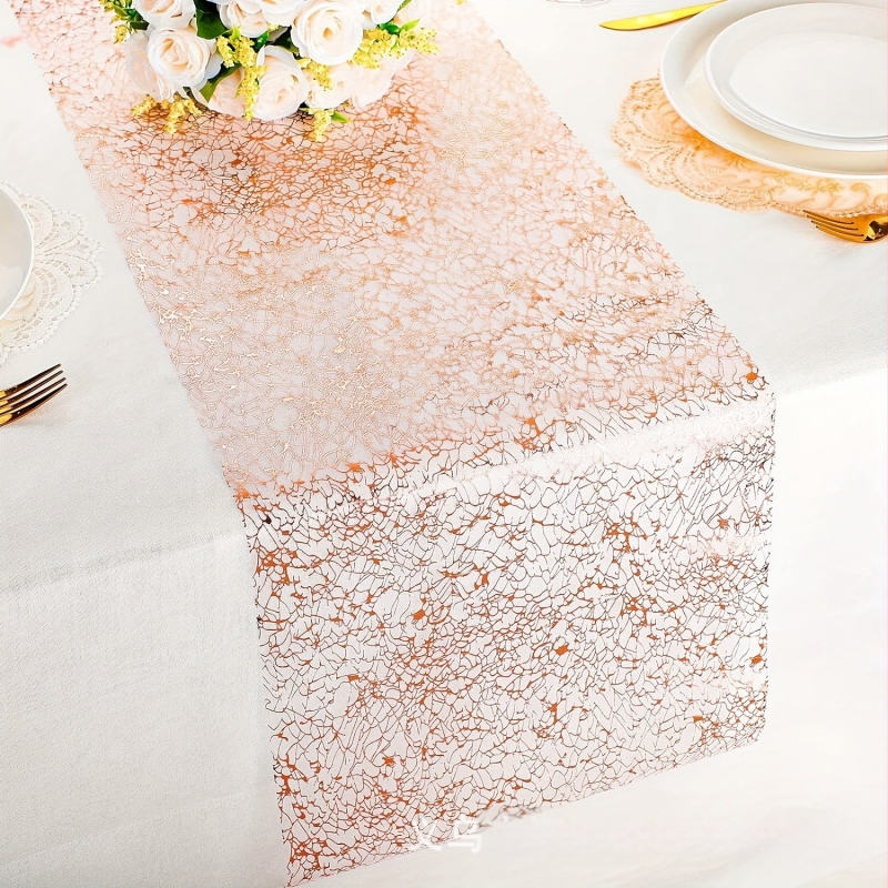 Piiriülene kuldfooliumist jõululaua jooksja peokaunistuseks Amazoni pulma litritega teejooksja atmosfäär geomeetriline abstraktne