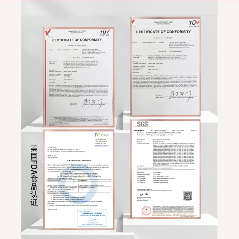 Toidukvaliteediga 201 roostevabast terasest pottide komplekt paksendatud 5-kihilise põhjaga, topeltkäepidemega supipott, hautisepott terasest kaanega Kv-1086, hulgimüük tootjalt