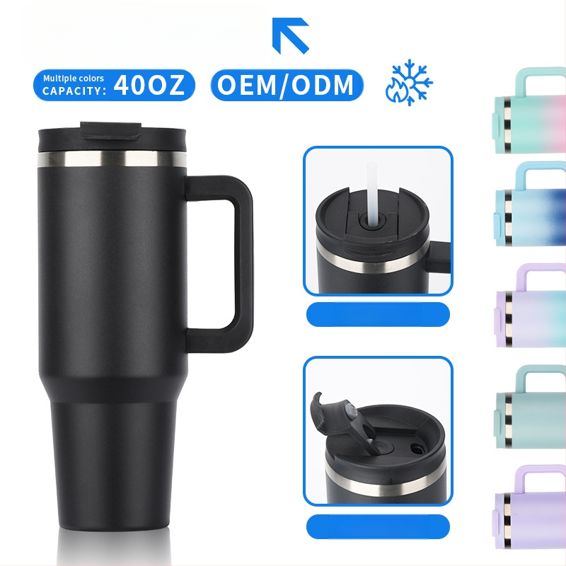 Tarpvalstybinis 40oz ledo puodelis, 304 nerūdijančio plieno termosinis puodelis, didelės talpos automobilio puodelis, kavos izoliacija, didmeninė prekyba