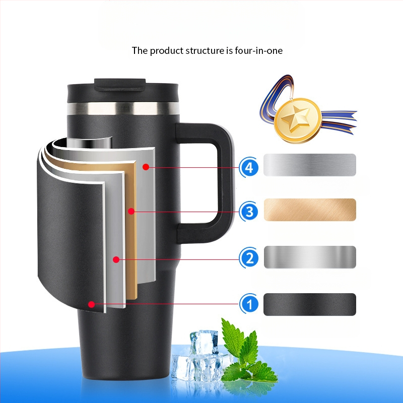 Tarpvalstybinis 40oz ledo puodelis, 304 nerūdijančio plieno termosinis puodelis, didelės talpos automobilio puodelis, kavos izoliacija, didmeninė prekyba