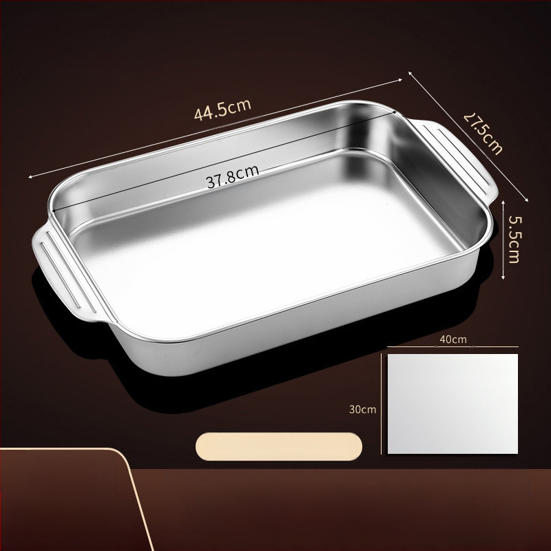 Nerūdijančio plieno keptos žuvies lėkštė, stačiakampė buitinė orkaitė, gili lėkštė, indukcinė viryklė, speciali sustorinta kepta daugiafunkcinė lėkštė