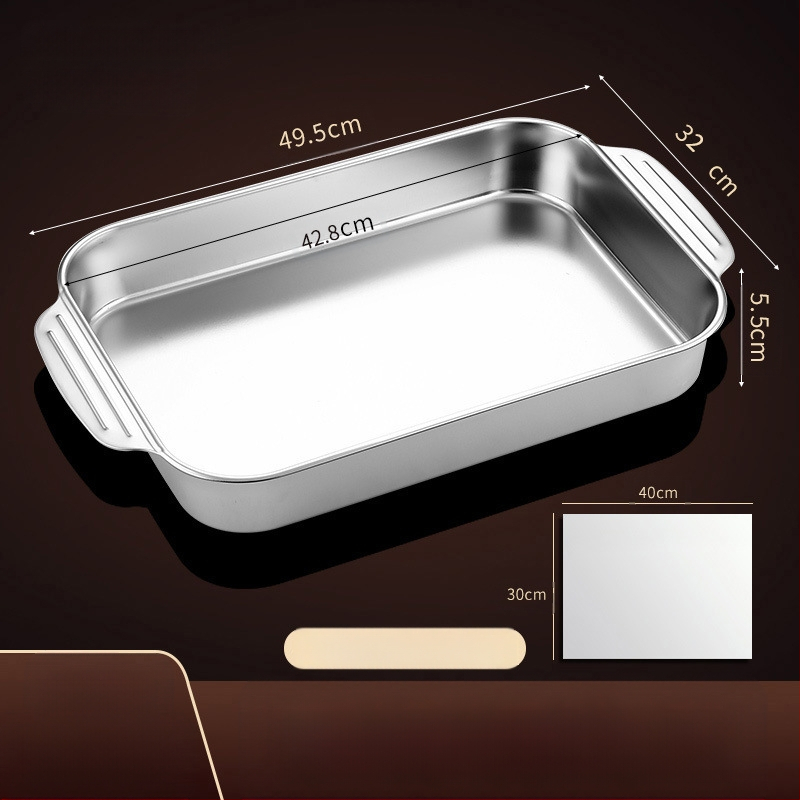 Nerūdijančio plieno keptos žuvies lėkštė, stačiakampė buitinė orkaitė, gili lėkštė, indukcinė viryklė, speciali sustorinta kepta daugiafunkcinė lėkštė