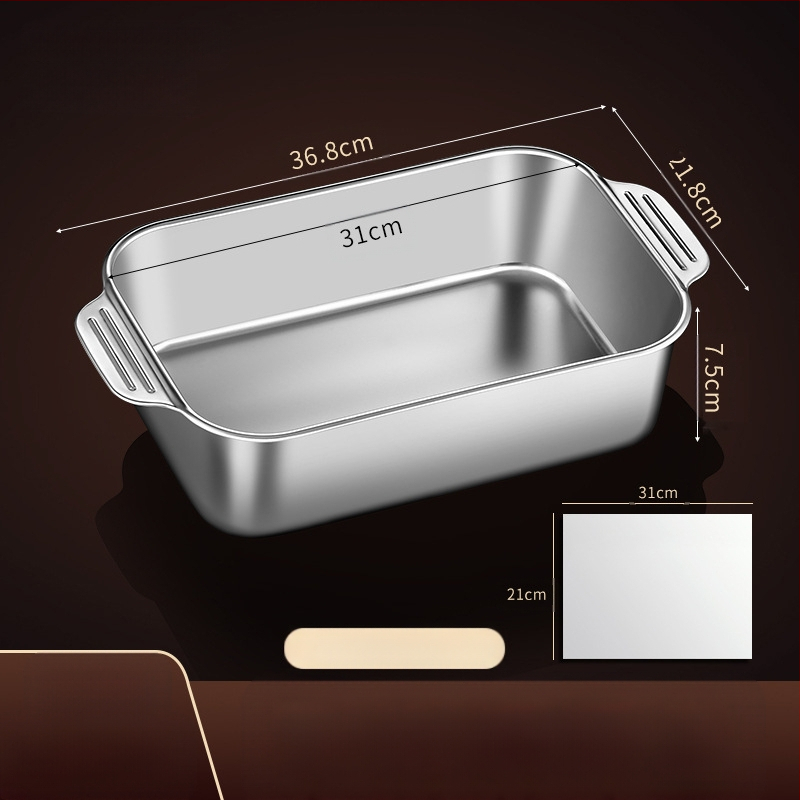 Nerūdijančio plieno keptos žuvies lėkštė, stačiakampė buitinė orkaitė, gili lėkštė, indukcinė viryklė, speciali sustorinta kepta daugiafunkcinė lėkštė