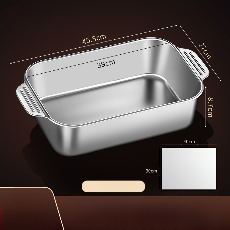 Nerūdijančio plieno keptos žuvies lėkštė, stačiakampė buitinė orkaitė, gili lėkštė, indukcinė viryklė, speciali sustorinta kepta daugiafunkcinė lėkštė