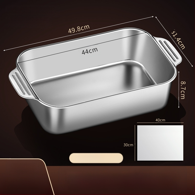 Nerūdijančio plieno keptos žuvies lėkštė, stačiakampė buitinė orkaitė, gili lėkštė, indukcinė viryklė, speciali sustorinta kepta daugiafunkcinė lėkštė