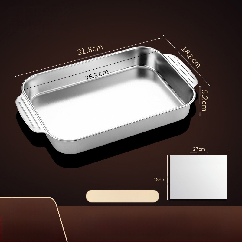 Nerūdijančio plieno keptos žuvies lėkštė, stačiakampė buitinė orkaitė, gili lėkštė, indukcinė viryklė, speciali sustorinta kepta daugiafunkcinė lėkštė