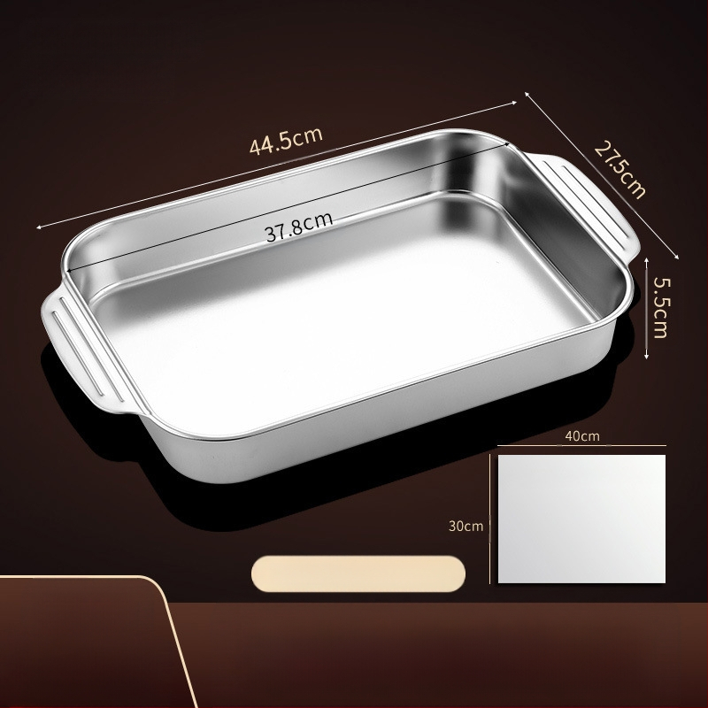 Nerūdijančio plieno keptos žuvies lėkštė, stačiakampė buitinė orkaitė, gili lėkštė, indukcinė viryklė, speciali sustorinta kepta daugiafunkcinė lėkštė