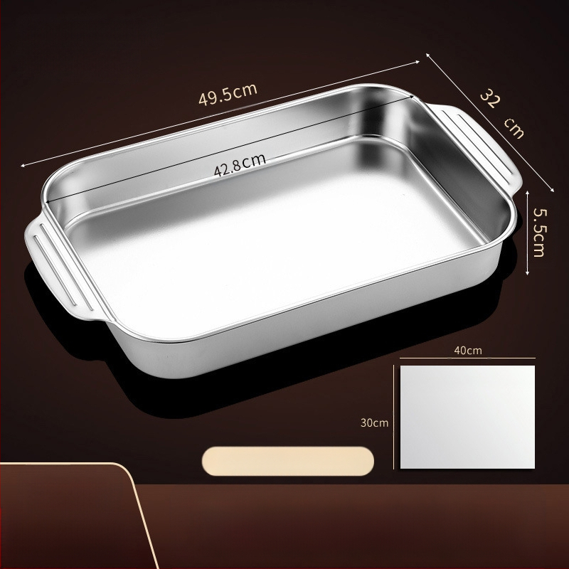 Nerūdijančio plieno keptos žuvies lėkštė, stačiakampė buitinė orkaitė, gili lėkštė, indukcinė viryklė, speciali sustorinta kepta daugiafunkcinė lėkštė