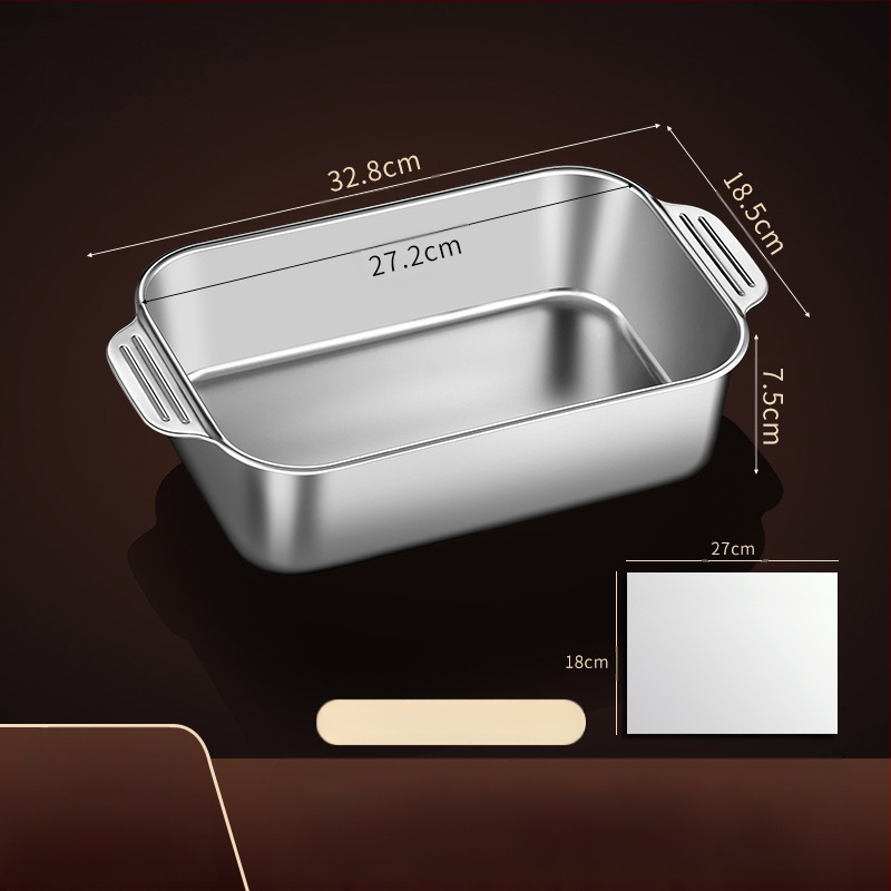 Nerūdijančio plieno keptos žuvies lėkštė, stačiakampė buitinė orkaitė, gili lėkštė, indukcinė viryklė, speciali sustorinta kepta daugiafunkcinė lėkštė