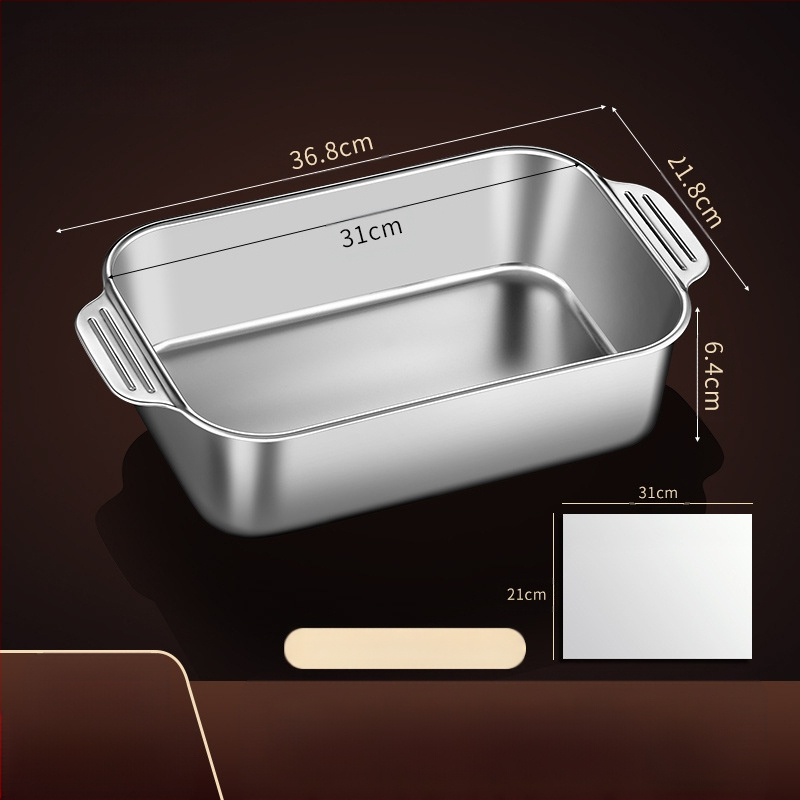 Nerūdijančio plieno keptos žuvies lėkštė, stačiakampė buitinė orkaitė, gili lėkštė, indukcinė viryklė, speciali sustorinta kepta daugiafunkcinė lėkštė