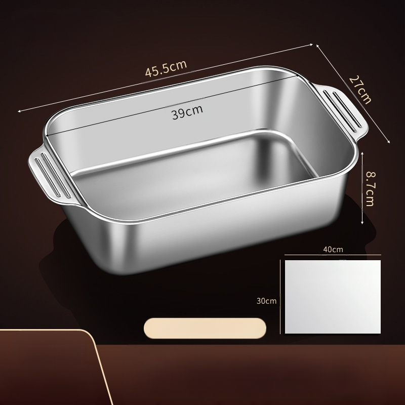 Nerūdijančio plieno keptos žuvies lėkštė, stačiakampė buitinė orkaitė, gili lėkštė, indukcinė viryklė, speciali sustorinta kepta daugiafunkcinė lėkštė