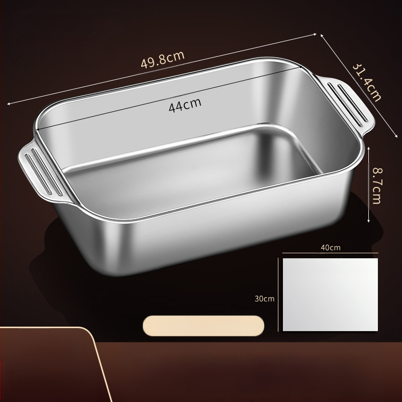 Nerūdijančio plieno keptos žuvies lėkštė, stačiakampė buitinė orkaitė, gili lėkštė, indukcinė viryklė, speciali sustorinta kepta daugiafunkcinė lėkštė