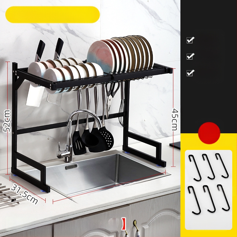 Nerūdijančio plieno virtuvės juoda kriauklė, kriauklės ir dubenėlio laikymo lentynėlė, stalviršio laikymo lentynėlė