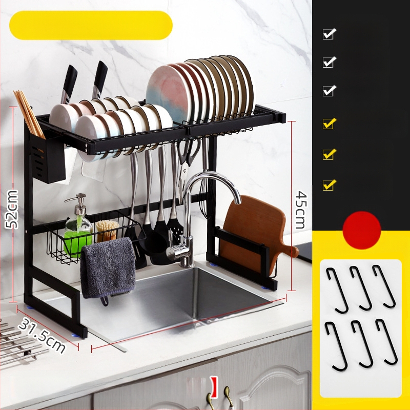 Nerūdijančio plieno virtuvės juoda kriauklė, kriauklės ir dubenėlio laikymo lentynėlė, stalviršio laikymo lentynėlė