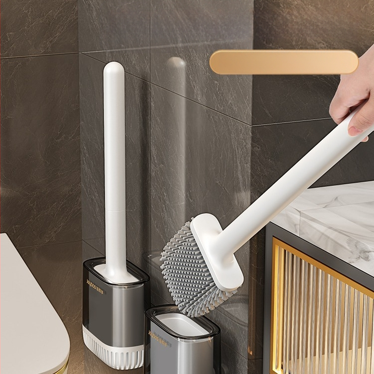 „Jia Helper“ silikoninis tualetinis šepetys, namų apyvokos reikmenų, 2023 m. naujas vonios kambario prie sienos tvirtinamas tualetinis šepetys