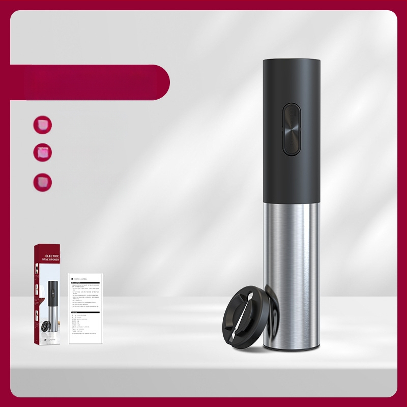Baterinis elektrinis vyno butelių atidarytuvas, automatinis nešiojamas vyno vyno butelių atidarytuvas, paprasta dovanų dėžutės pakuotė
